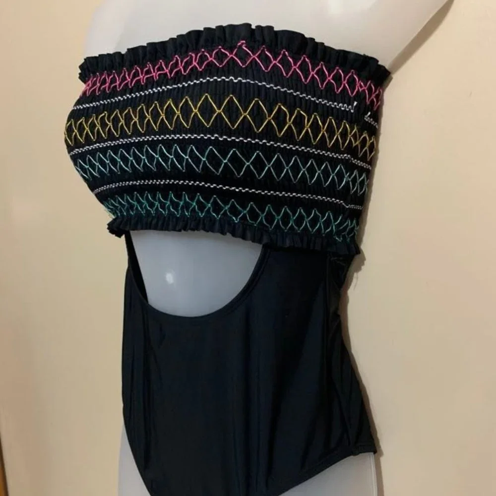 3/$25 👙 NWT - ARIZONA Smocked One Piece Swimsuit Juniors - Picture 6 of 10